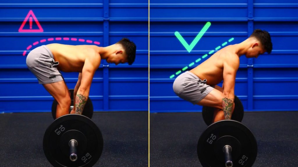 Maintain a neutral back as you deadlift in your butt workout