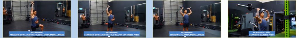 Overhead press progressions