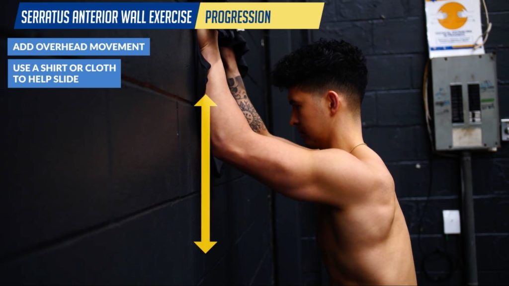 Serratus anterior wall exercise progression