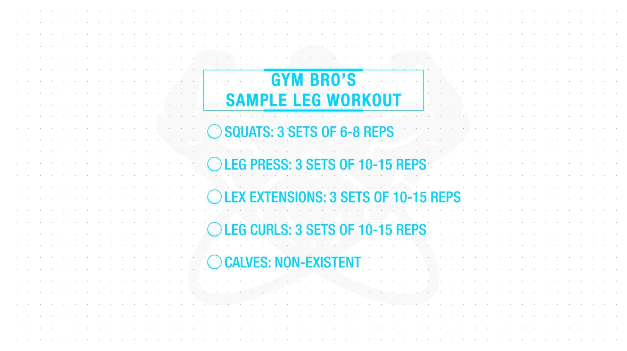 Sample leg workout gym bro