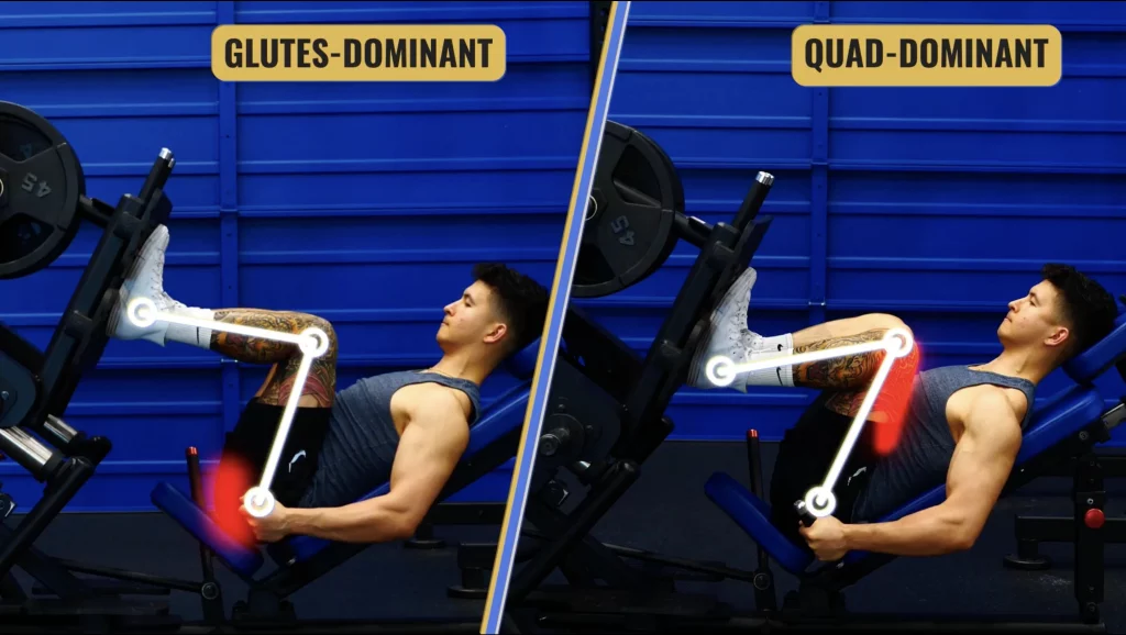 Shin angle and quads involvement on the leg press